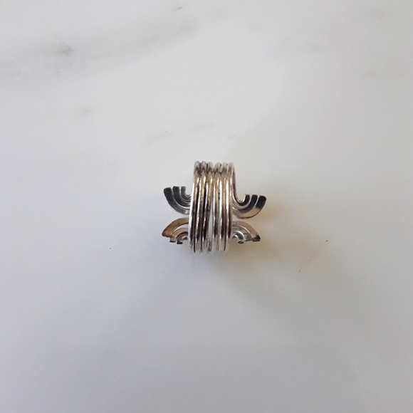 VTG STERLING 2 PIECE SWIRL STATEMENT RING SZ 9.5 - Picture 5 of 8